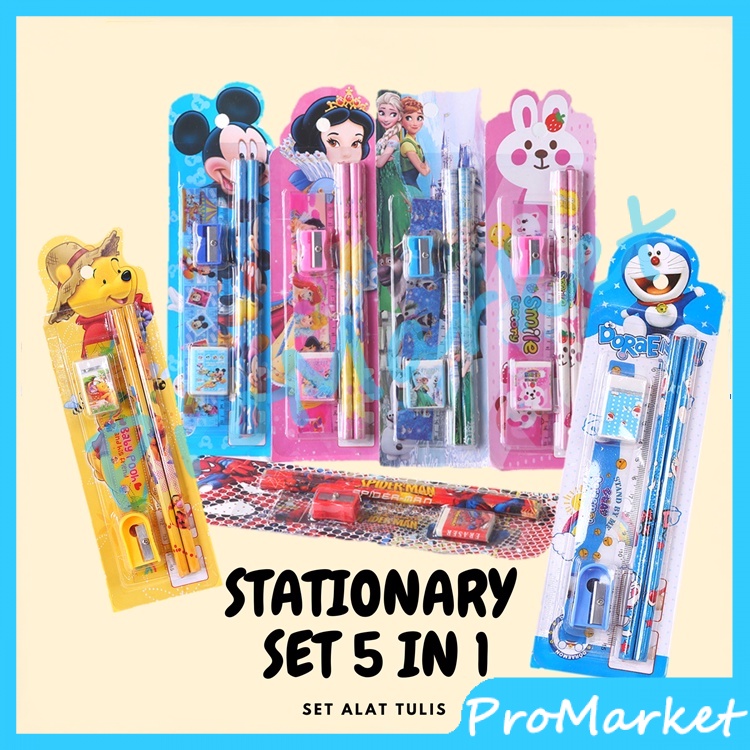 

SET ALAT TULIS SEKOLAH 5 in 1 KARAKTER LUCU / MINI STATIONERY