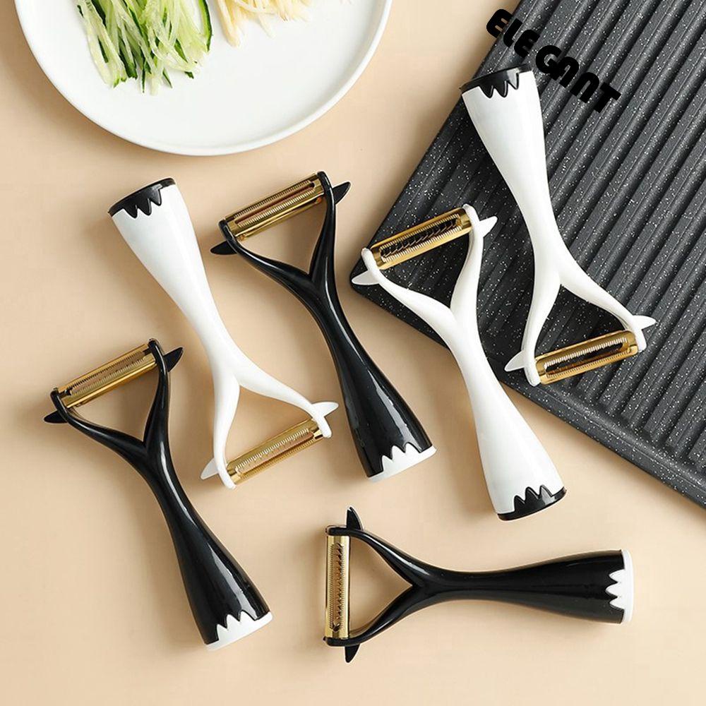 【 ELEGANT 】 Pengupas Kentang Double Head Gadget Dapur Alat Kupas Parutan