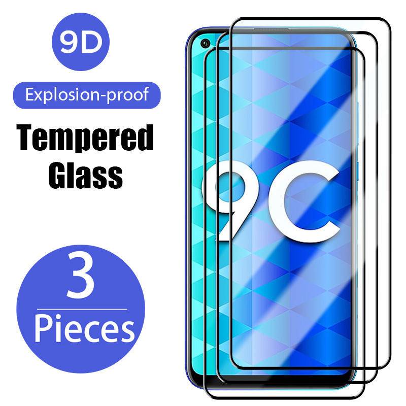 3pcs Full Cover Tempered Glass Untuk Realme C31 C30s C30 C25y C25s C25 C21y C21 C20a C20 C1 Kaca Pelindung Untuk Realme C55 C53 C35 C33 C17i C17 C12 C11 C3i C3 C2s C2 Film