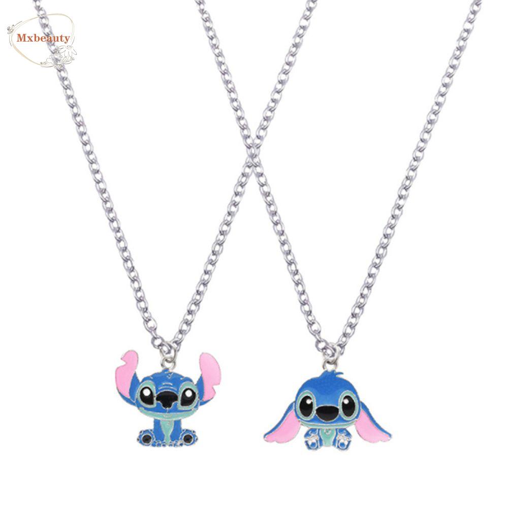 MXBEAUTY Lilo &amp; Stitch Liontin Kawaii Lucu Kalung Gantung Liontin Ornamen Perhiasan Anime Necklace