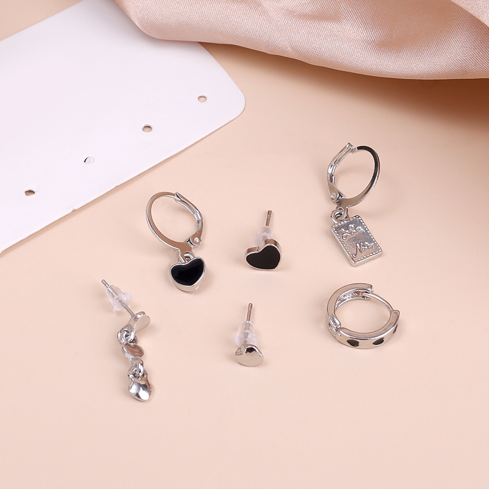 6pcs /Set Tindik Untuk Telinga Asimetris Menjuntai Anting Simple INS Gaya Telinga Perhiasan Aksesoris Pesta Tidak Teratur Untuk Wanita Cinta Hati Lingkaran Stud Earrings Bentuk Geometris Y2K