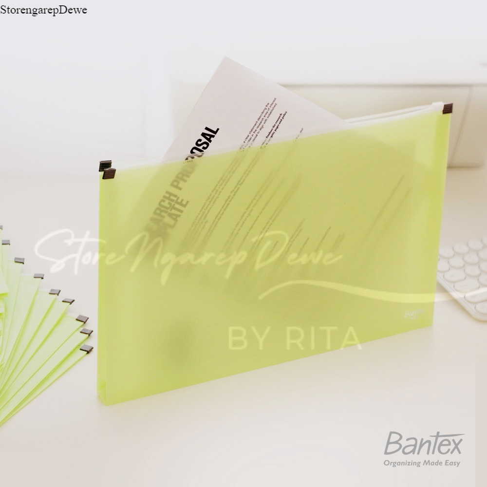 

Bantex Zipper Document Map Plastik Folder F4 Folio Pistachio 3222 72G original real seperti gambar