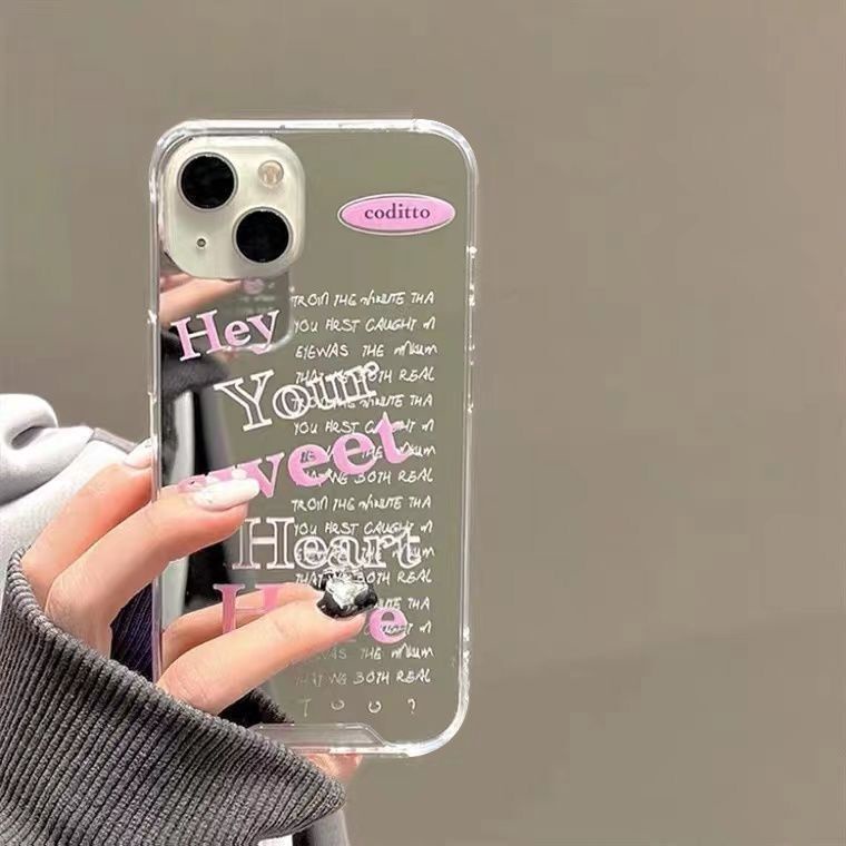 IPHONE Casing Ponsel Desain Kata Inggris Pink Sweet Heart Kompatibel Dengan Iphone12 13 14 11 Pro Max X Xs Max Xr Gfdpm