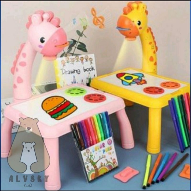 

MEJA PROYEKTOR GAMBAR ANAK / MAINAN EDUKASI BELAJAR MENGGAMBAR DAN MEWARNAI + BOX BERWARNA 3