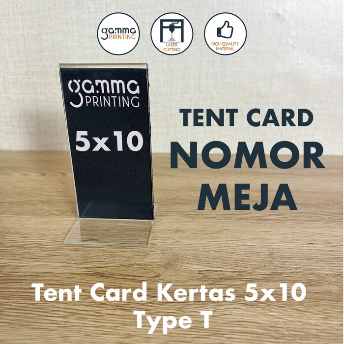 

Akrilik Nomor Meja 5X10 T / Acrylic Tent Card / Arylic Tent Holder