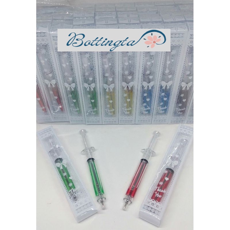 

50 PCS SOUVENIR PULPEN SUNTIK KEMAS MIKA CANTIK