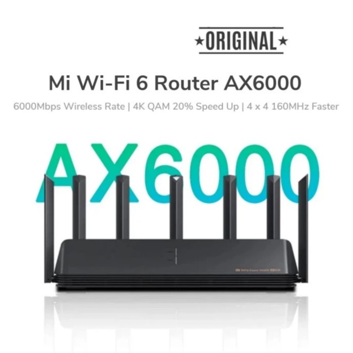 xiaomi Router AX6000 Wi-Fi 6 enhanced Version 4K Qam 6000Mbps - Hitam