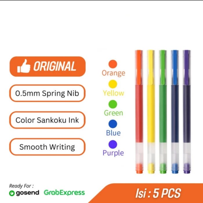 

Xiaomi Mi Gel Pen Color 5pcs pulpen warna