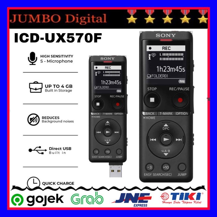✨READY✨ -Voice Recorder Sony ICD-UX570F IC Audio Recorder - Black UX570