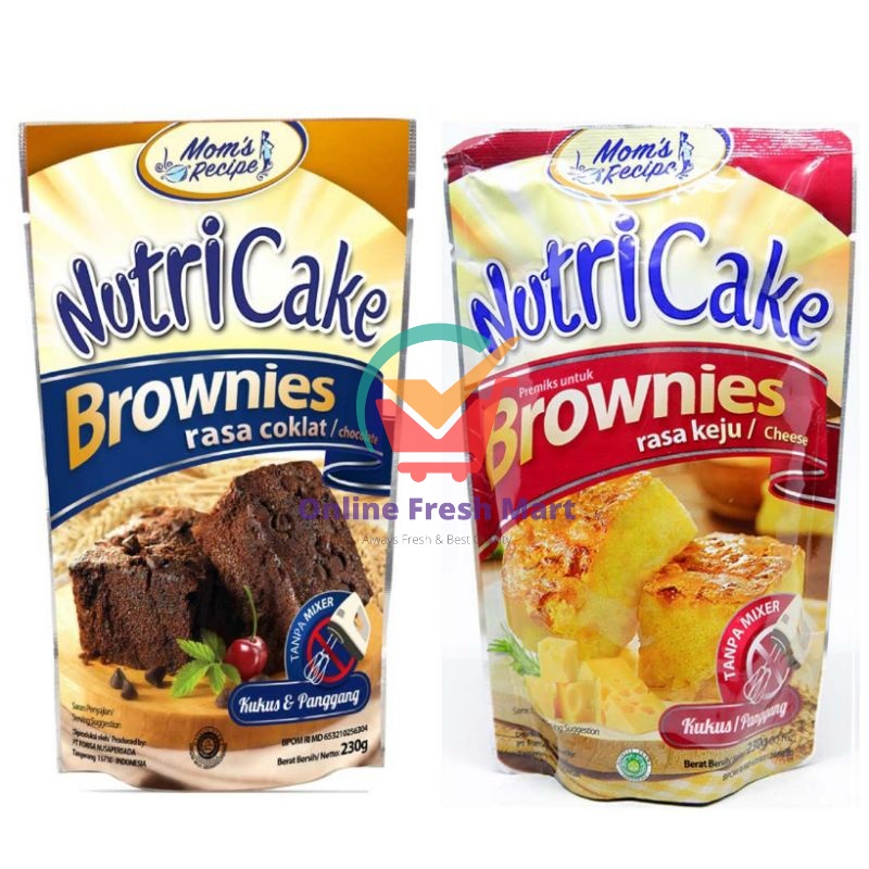 

Nutricake Brownies instant bubuk Cokelat keju 230 g mom's recipe - Online Fresh Mart Denpasar