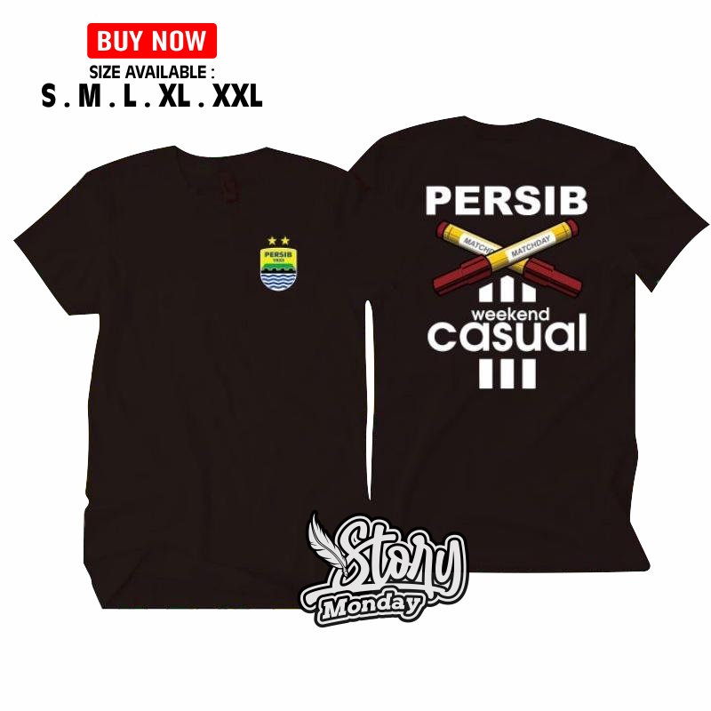 Baju Kaos Distro Terbaru PERSIB WEEKEND CASUAL Lengan Pendek Pria Dewasa