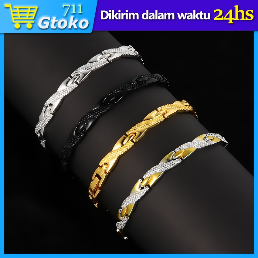 Gelang Tangan Sisik Naga Gelang Kesehatan Magnetik Titanium Pria Wanita