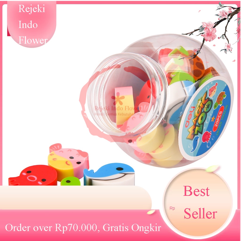 

REJEKI DELI ERASER PENGHAPUS ECER MAGIC ZOO BUCKET PER PCS KARAKTER ANIMAL HEWAN LUCU MIX EH03206