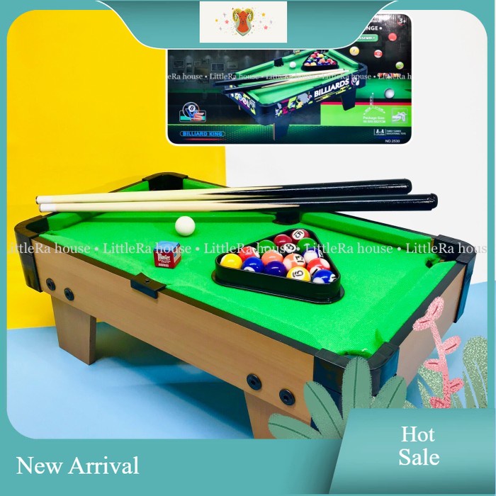 Billiard Table Mini Bahan Kayu | Meja Billiard Ukuran Kecil Satu Set