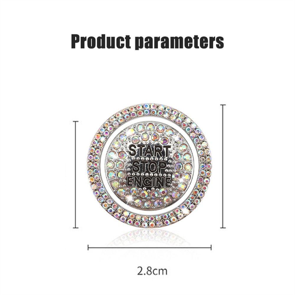AUGUSTINA Tombol Saklar Start Mobil Aksesoris Mobil Auto Hias Bling Hias Kristal Dekorasi Saklar Cover Pelindung Dekorasi Mobil Saklar Tombol Dekor
