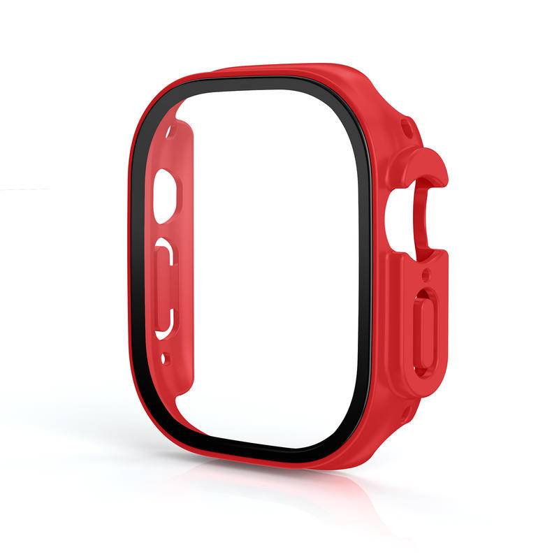 Kaca+case Untuk Apple Watch Ultra 49mm Band PC Bumper+Pelindung Layar Untuk Iwatch Ultra 49mm Tempered Glass Cover Aksesoris