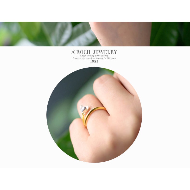 Goldkingdom Fashion Perhiasan Aksesoris Ready Stock Korea Fashion Putih Pasangan Perak Ornamen Kreatif Pribadi Cincin Emas Di Kuncup Terbuka Bunga Cincin