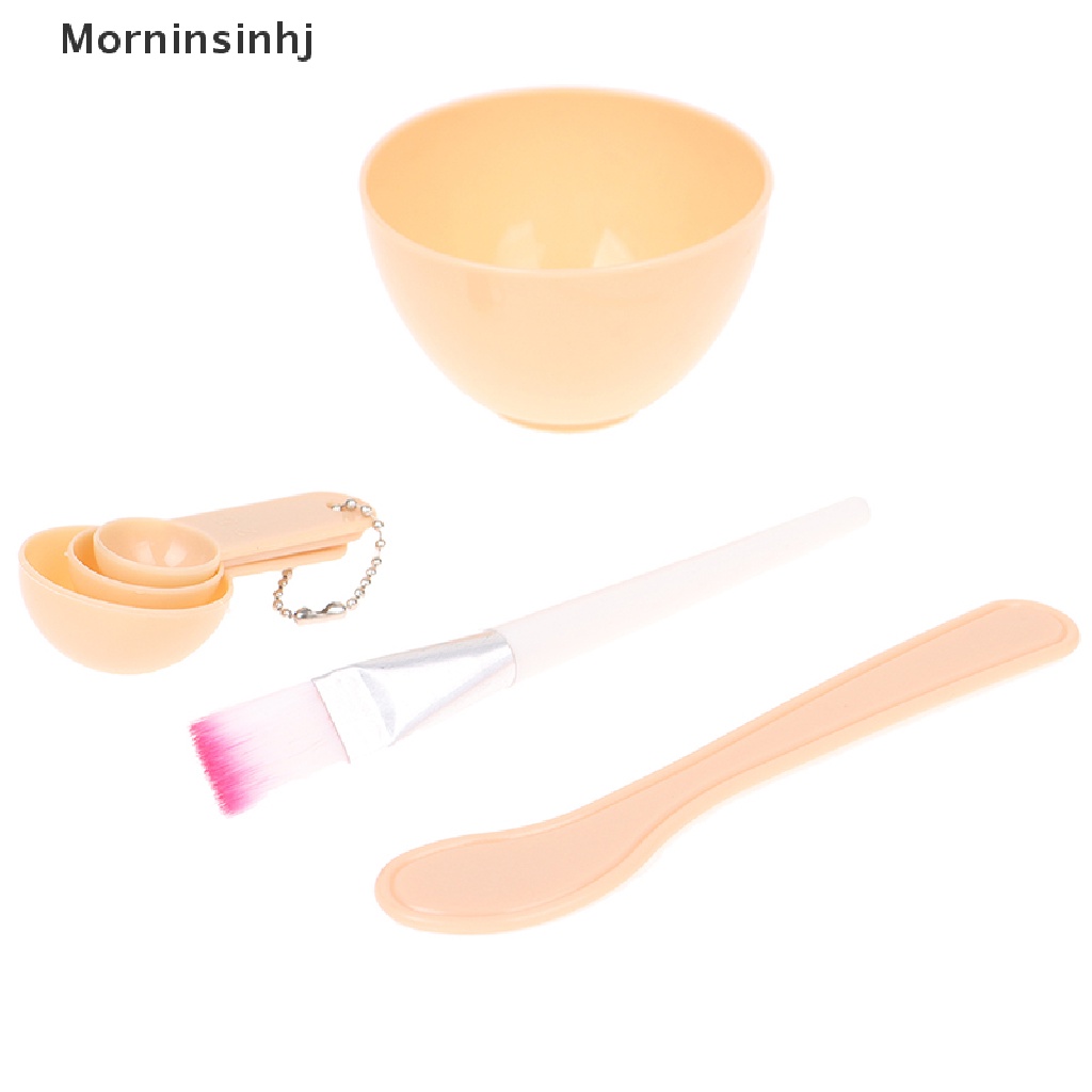 Mornin 4pcs Sikat Wajah Masker Mangkok Sendok Set Masker Brush Bar DIY Alat Kecantikan Mixing Tool id