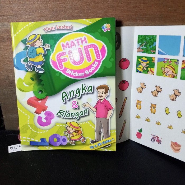 buku aktivitas math fun angka dan bilangan berwarna ada stiker 48 hl