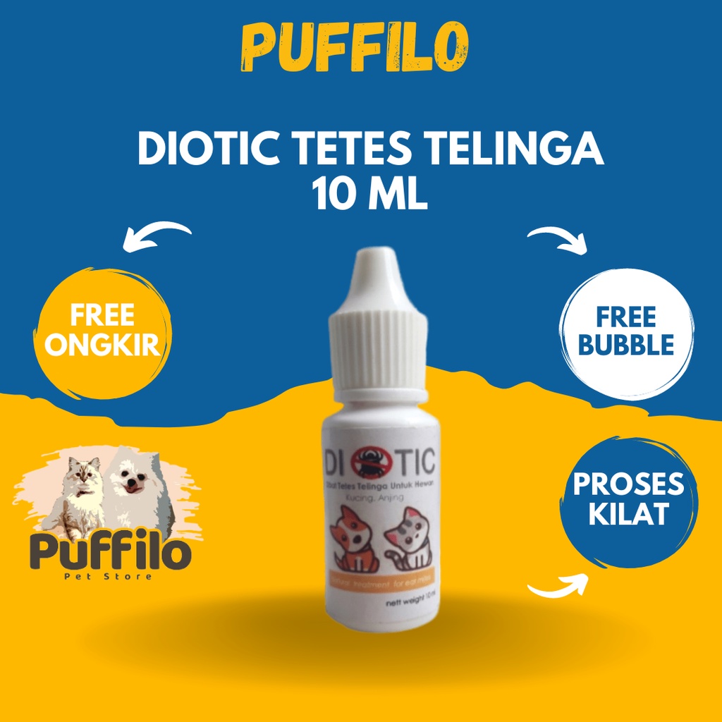 Diotic 10ml - Obat Tetes Telinga Kucing dan Anjing bisa untuk Earmites (Dio Tic)