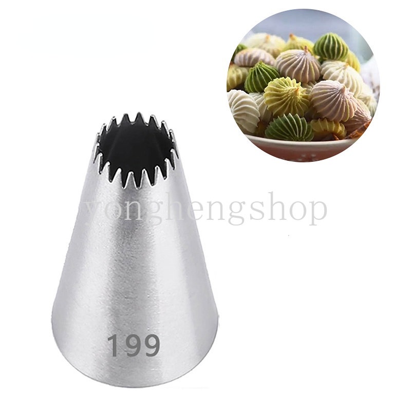 199# Rusia Icing Piping Nozel Dessert Fondant Alat Dekorasi Kue Cupcake Pastry Cream Tips Stainless Steel Nozzle Dapur Baking Gadget