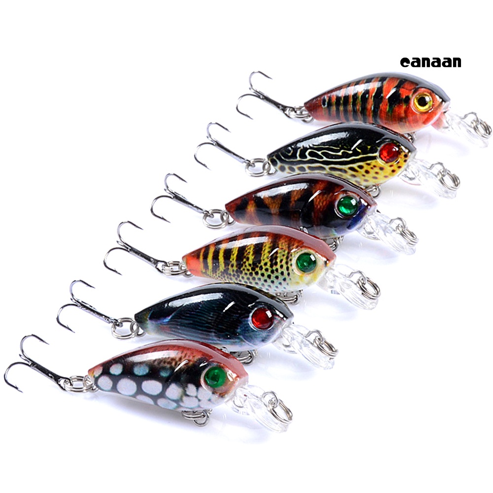 Cnn-6pcs 4.5cm 4g Memancing Buatan Manusia Hidup Keras Umpan Wobbler Air Ikan Renang Umpan