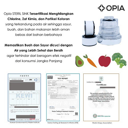 Opia Steril Shower Filter Head Set – Shower Kamar Mandi Penyaring Air