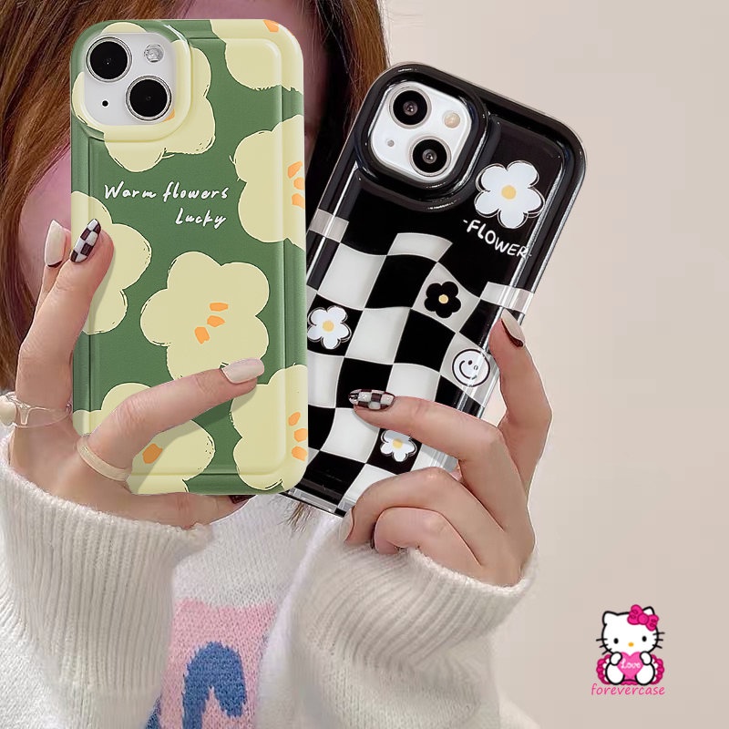 Casing Motif Kotak-Kotak Bunga Keberuntungan Untuk Vivo Y22 Y35 Y93 Y20 Y02 Y16 Y02s Y15 Y12i Y91C Y15s Y30 Y33s V25 V25E Y15A Y22s Y12s Y12 Y11 Y17 Y21 Y20i Y21s Y91 Y50 Y95 Airbag Soft Cover