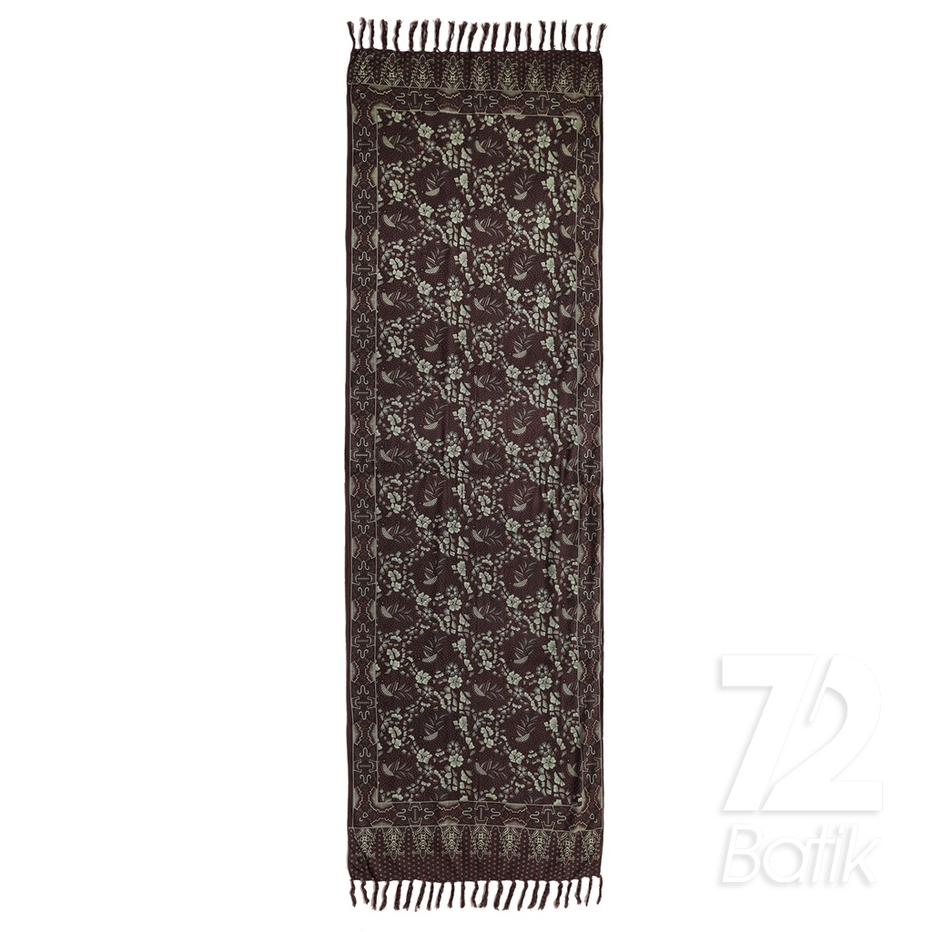 SYAL BATIK SCARFT Premium Motif Burung Gelatik Warna Hitam 723340 Cap 72