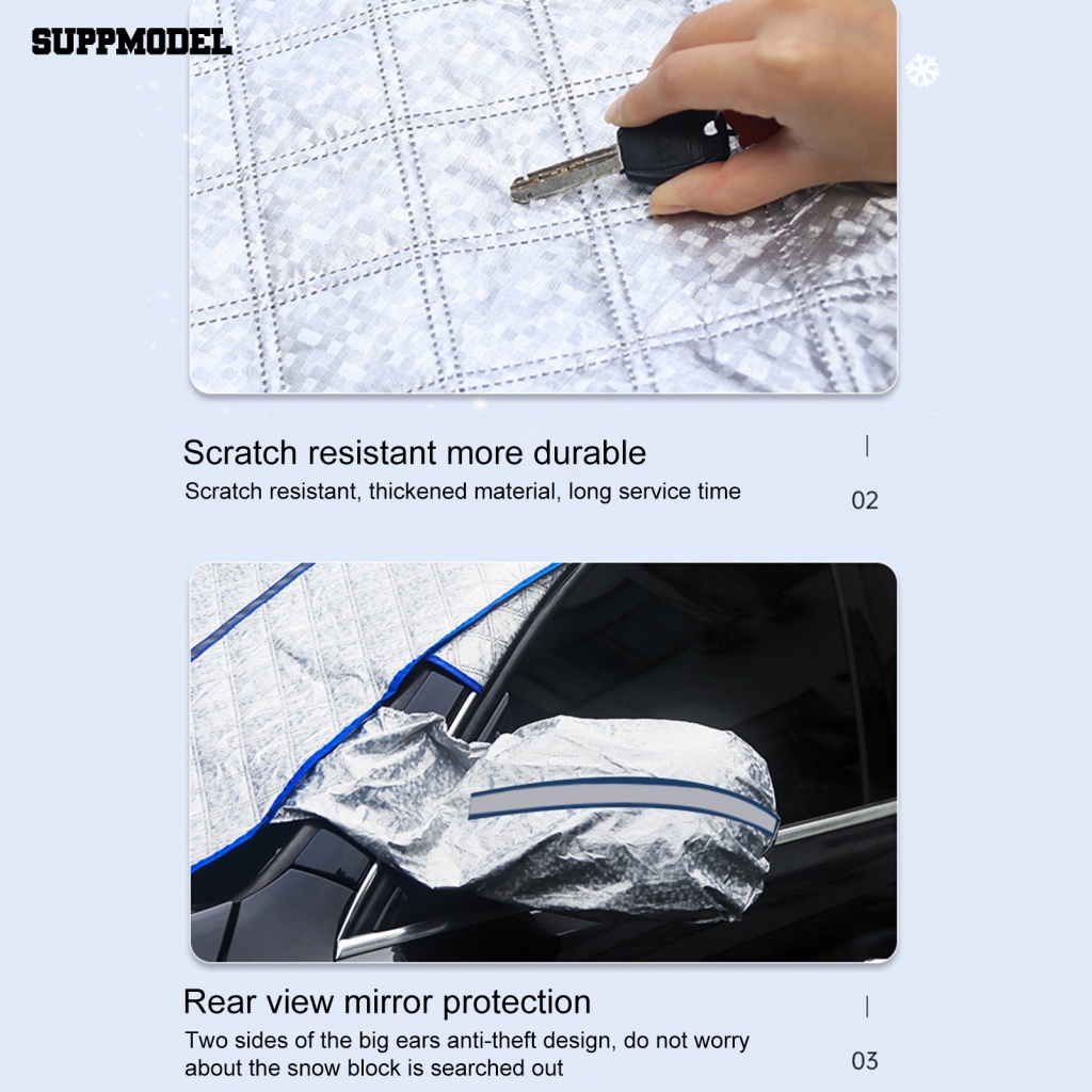 Suppmodel Aksesoris Otomatis Penutup Pelindung Matahari Untuk Mobil Frost Guard Penutup Kaca Depan Mobil Dengan Strip Reflektif