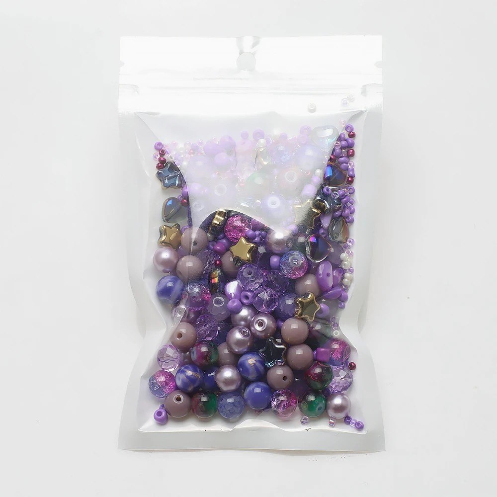 40g Multi Ukuran Bentuk Campur Warna-Warni Longgar Manik-Manik Bintang Hati Pesona Tidak Teratur Ornamen Kaca Segi Manik-Manik Bulat Bening Untuk Gelang Kalung Membuat DIY Perhiasan Aksesoris
