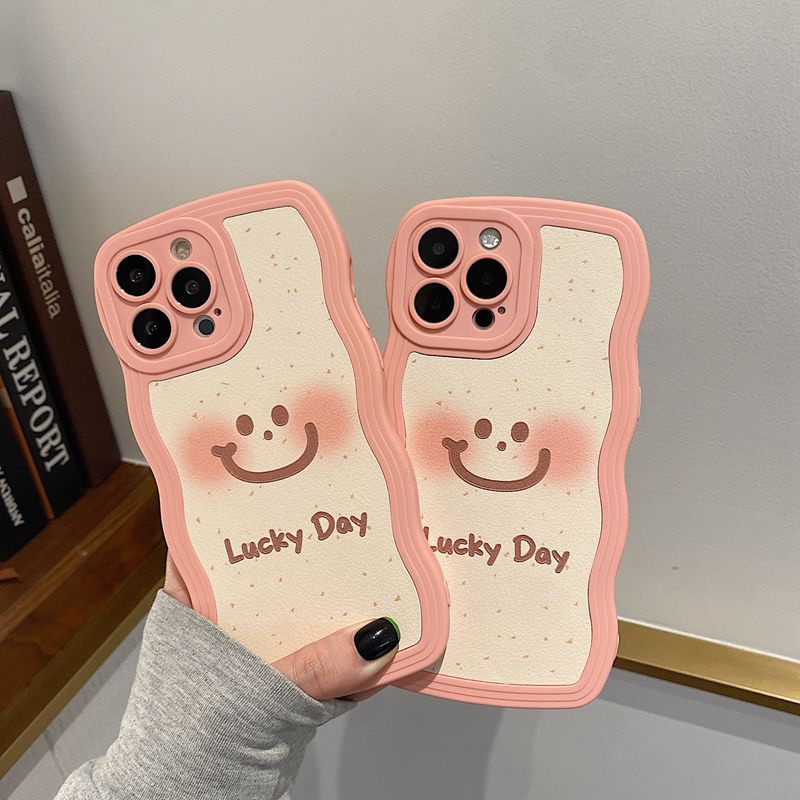 Lovely Lucky Day Smile Girl Woman Soft Case iP iPhone 7 8 Plus SE 2020 X XR XS Max 11 12 13 14 Pro Max FTD Wave Casing Apple