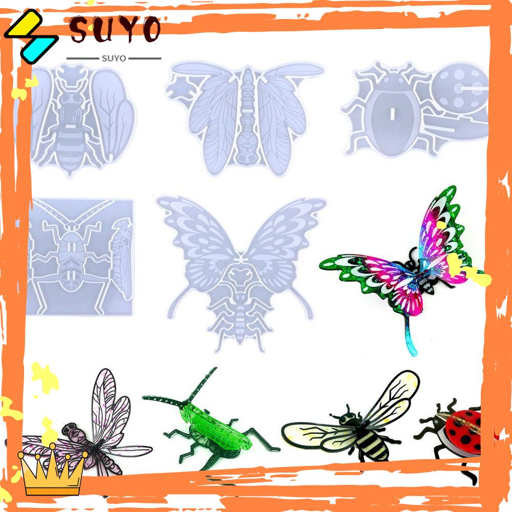 Suyo 1/2PCS Butterfly Silicone Mold Epoxy Alat Membuat Perhiasan Clay Mold Casting Mould