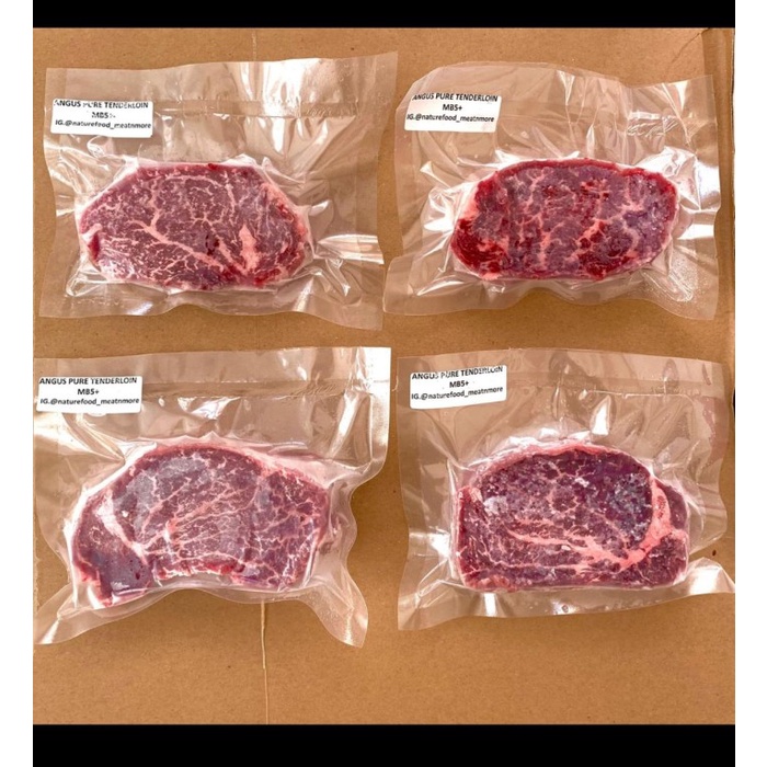 

NATUREFOOD DAGING SAPI BEEF STEAK ANGUS PURE TENDERLOIN MB5+