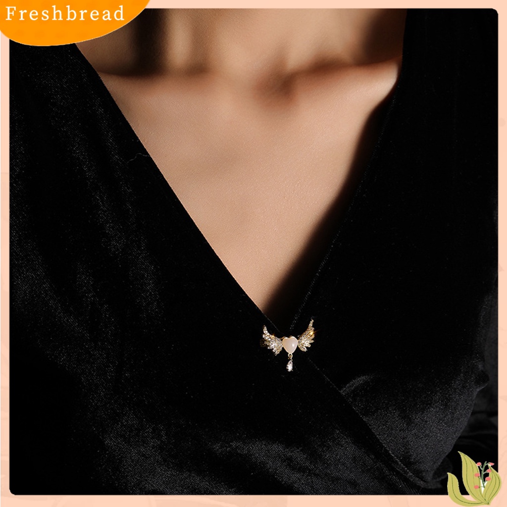 &lt; Freshbread &gt; Bros Pin Geometris Tetesan Air Mengkilap Penuh Berlian Imitasi Berkilau Hias Hadiah Cinta Sayap Malaikat Wanita Kerah Pin Breastpin Perhiasan Untuk Pakaian Sehari-Hari