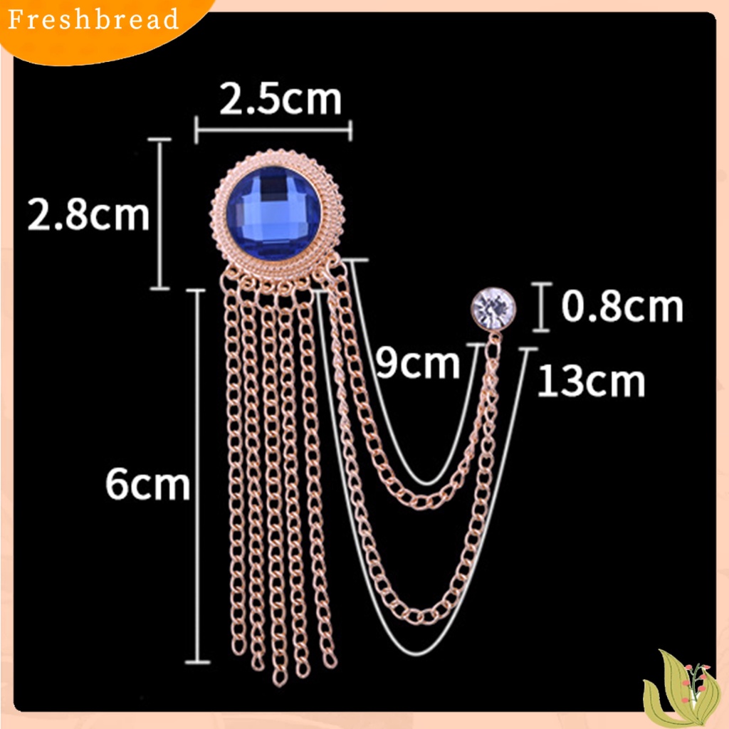 &lt; Freshbread &gt; Lencana Pin Rantai Berkilau Electroplating Hias Vintage Dress Up Colorfast Pria Jas Rumbai Kerah Pin Perhiasan Aksesori