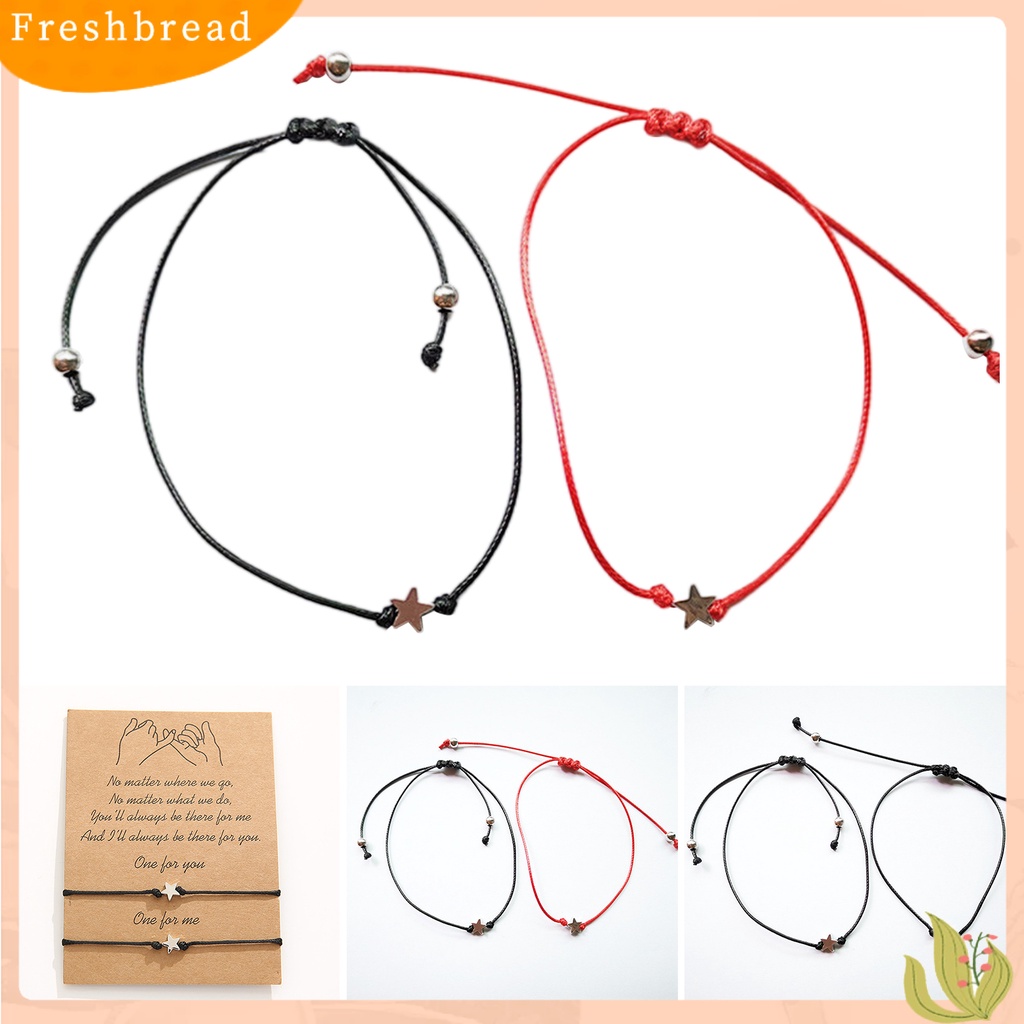 &lt; Freshbread &gt; 2Pcs Gelang Charm Gelang Pasangan Bahan Alloy Anti Pecah Mata Dengan Liontin Bintang Untuk Wanita