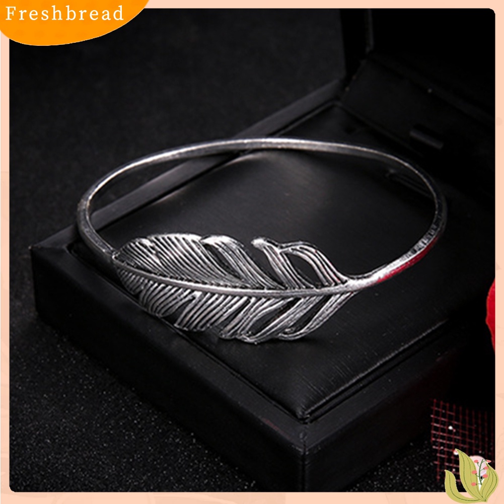 &lt; Freshbread &gt; 3Pcs Wanita Vintage Paduan Gelang Daun Peta Lingkaran Bangle Set Perhiasan Hadiah