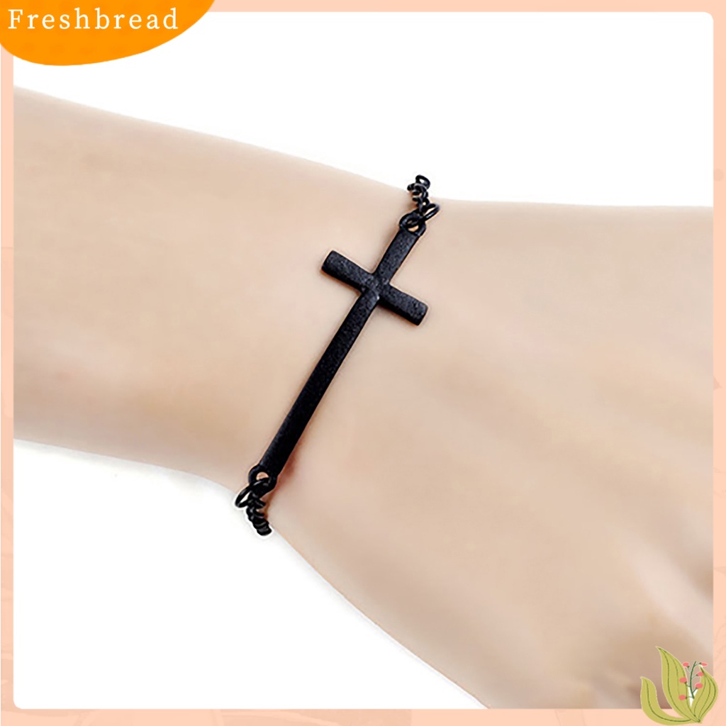 &lt; Freshbread &gt; Wanita Gaya Punk Desain Sederhana Liontin Salib Gelang Bangle Fashion Perhiasan Untuk Pakaian Sehari-Hari