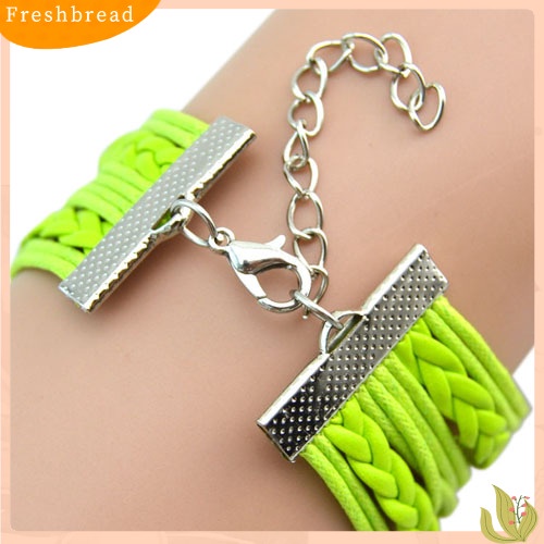 &lt; Freshbread &gt; Wanita Eiffel Tower Cuff Multilayer Kulit Imitasi Gelang Persahabatan Bangle Rantai