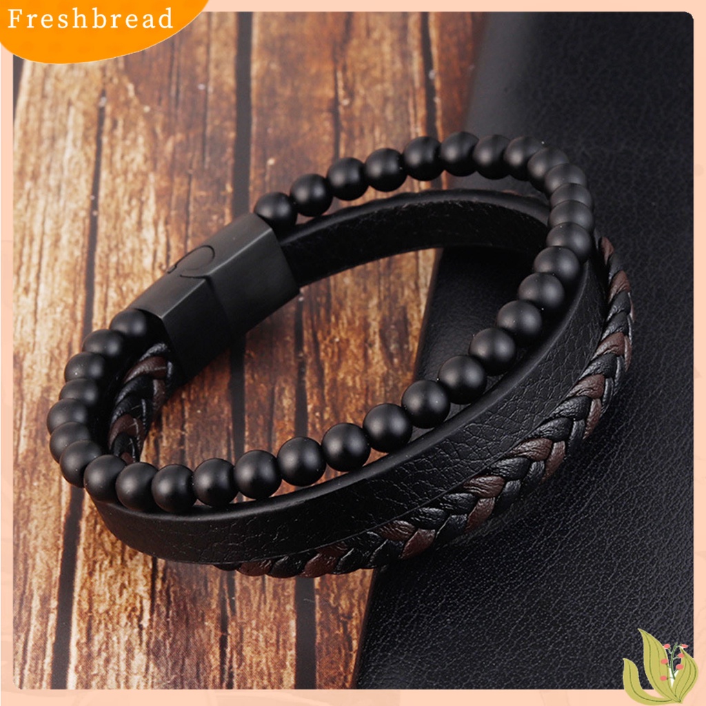 &lt; Freshbread &gt; Gelang Pria Multi-layer Perhiasan Punk Semua Pertandingan Mix Warna Gelang Untuk Pakaian Sehari-Hari