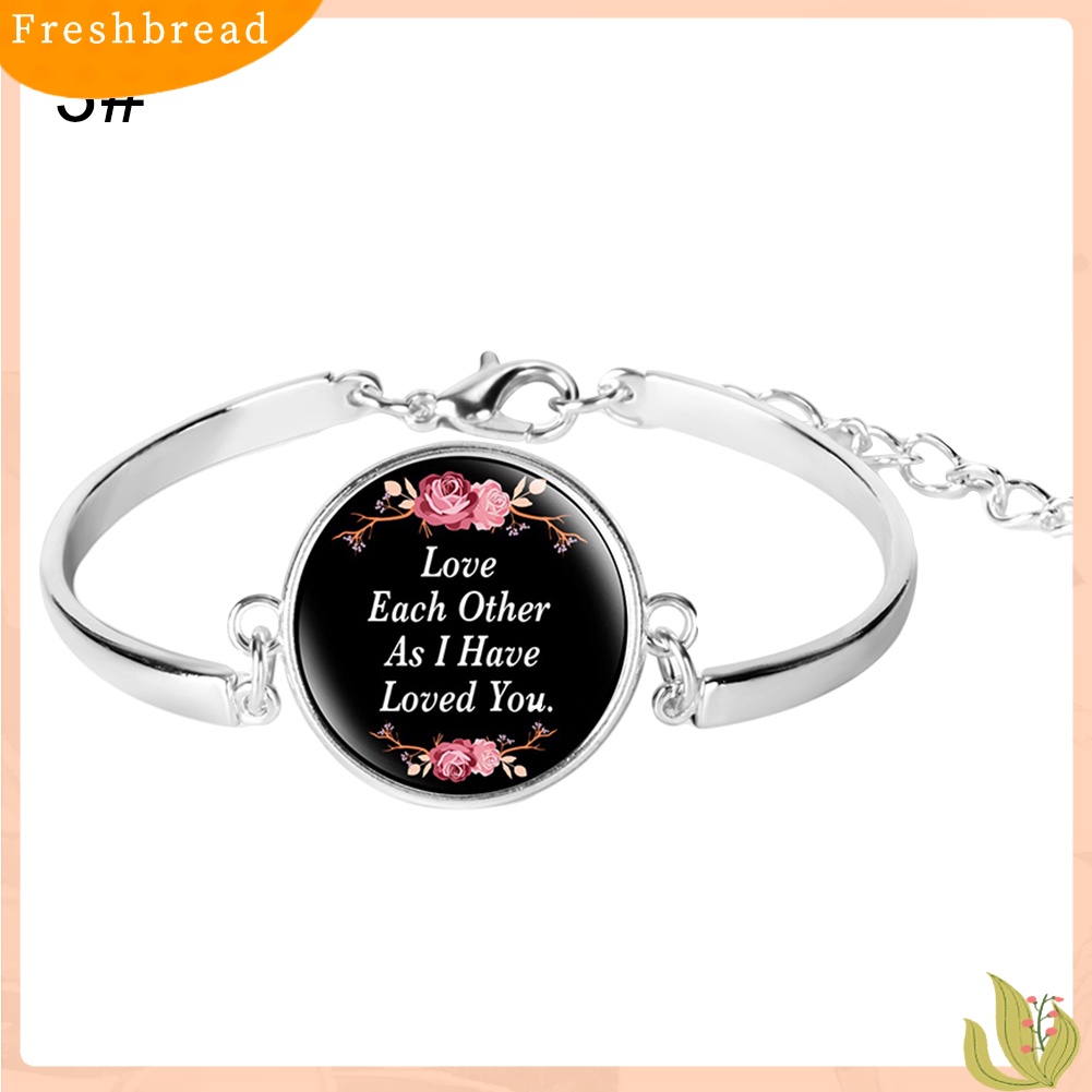 &lt; Freshbread &gt; Unisex Bible Verse Quote Mazmur Kaca Cabochon Pesona Gelang Perhiasan Kristen