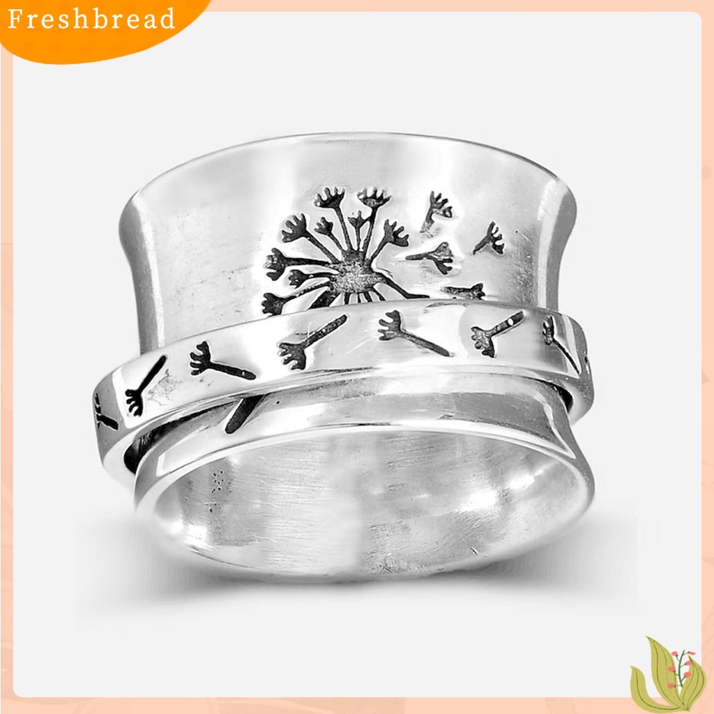 &lt; Freshbread &gt; Wanita Cincin Dandelion Bunga Spinner Vintage Fashion Penampilan Jari Cincin Perhiasan Pesta Pernikahan