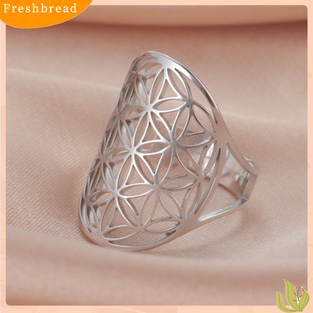 &lt; Freshbread &gt; Indah Trendi Cincin Berongga Keluar Tahan Aus Sederhana Vintage Unisex Cincin Pakaian Sehari-Hari