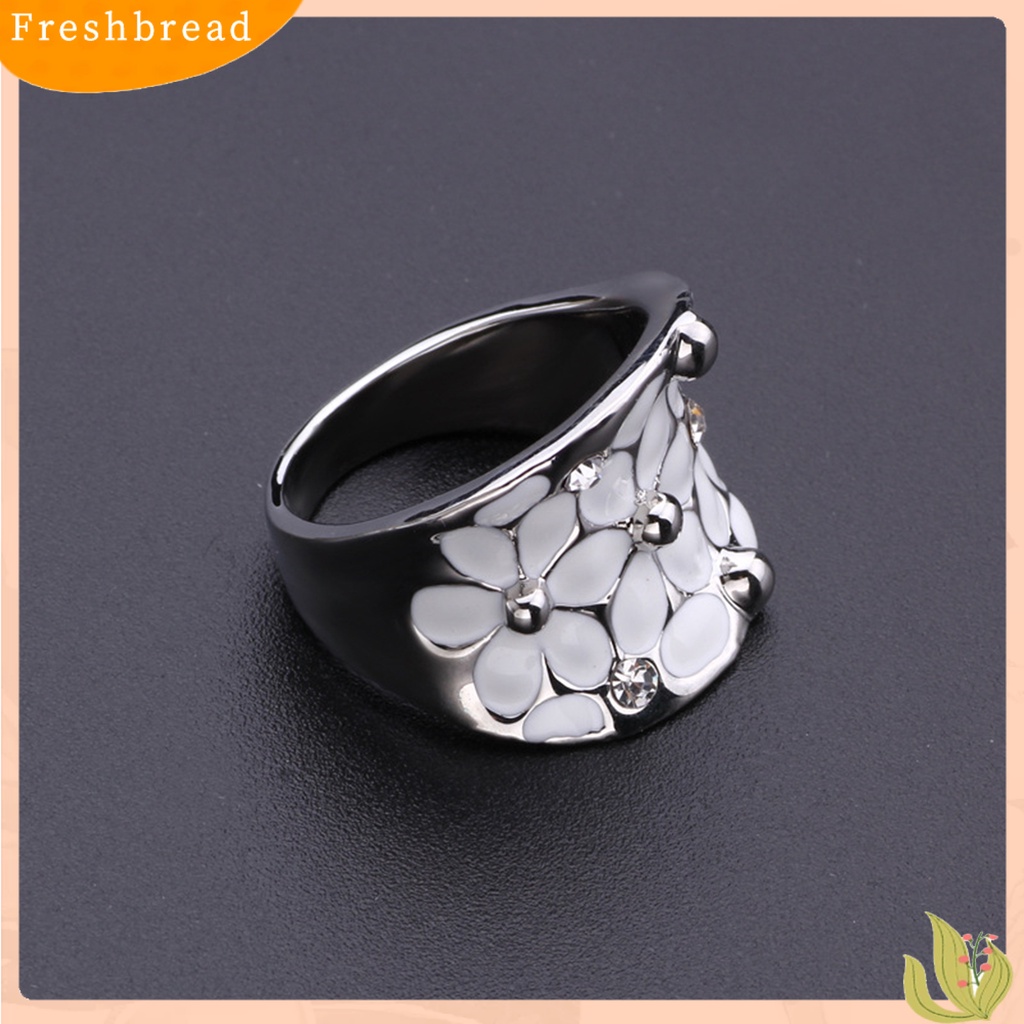 &lt; Freshbread &gt; Ladies Ring Motif Bunga Jari Dekorasi Cincin Pita Pernikahan Putih Untuk Hadiah Tahun Baru