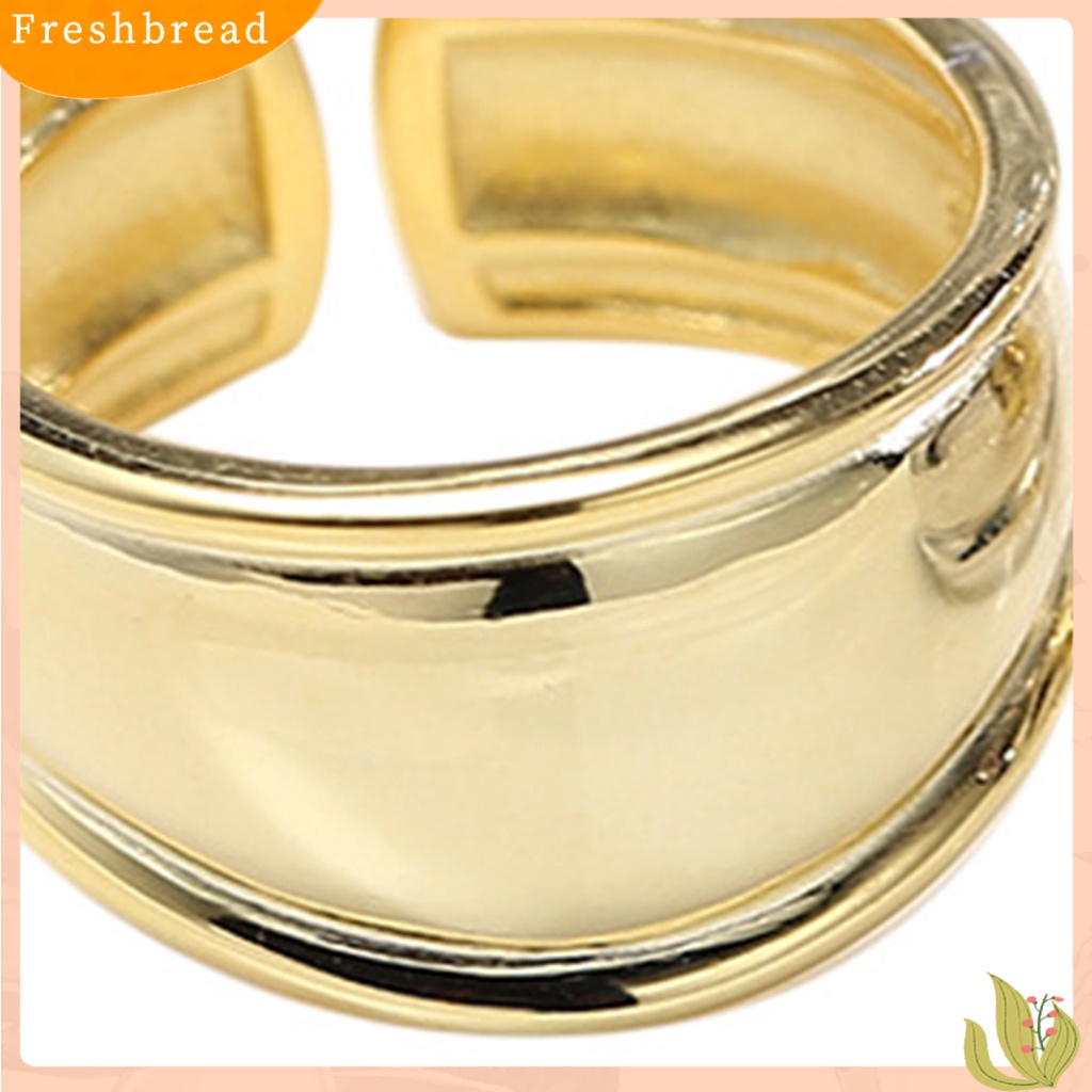 &lt; Freshbread &gt; Fashion Cincin Lebar Terbuka Dapat Disesuaikan Sederhana Jari Band Perhiasan Aksesori Untuk Pacaran