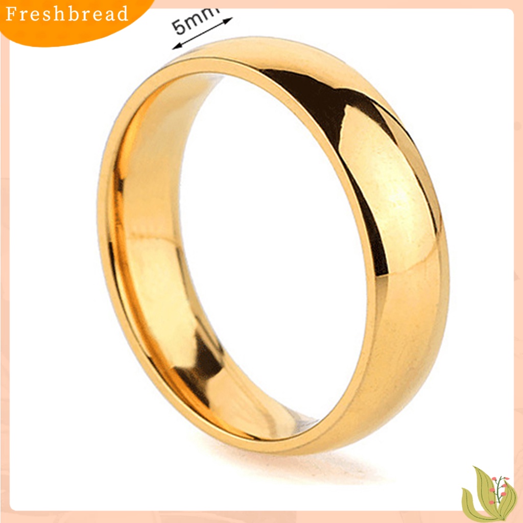 &lt; Freshbread &gt; Cincin Hadiah Perhiasan Sederhana Bahan Titanium Steel Cincin Band Pasangan Sederhana Untuk Perjamuan