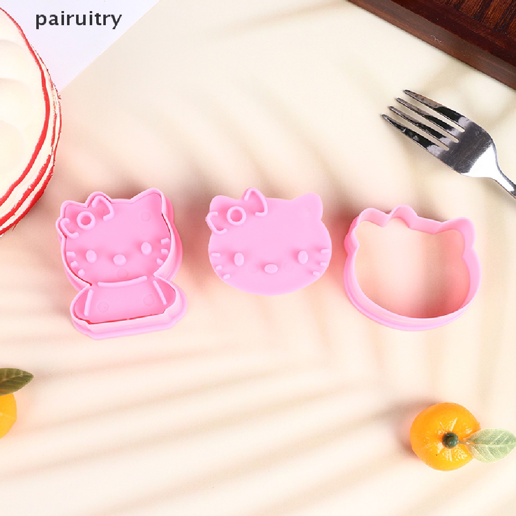 Prt KT Bentuk Kucing DIY Sandwich Mold Cutter Little Kitty Cat Shape Sandwich Mold Bread Cake Mold Maker Alat Dessert Sarapan Dapur Rumah PRT