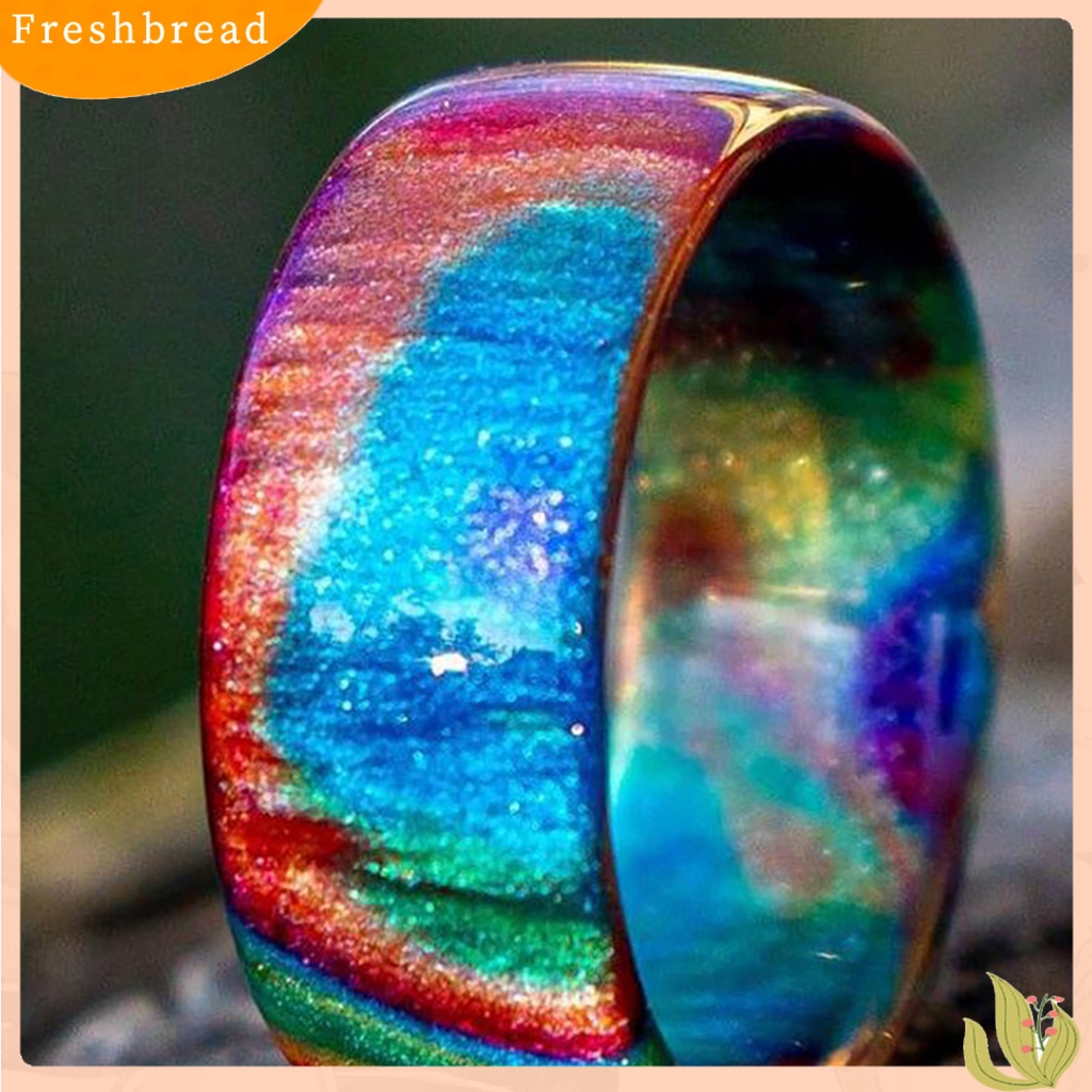 &lt; Freshbread &gt; Cincin Wanita Warna-Warni Resin Akrilik Eye-catching Romantic Sky Women Circlet Untuk Club