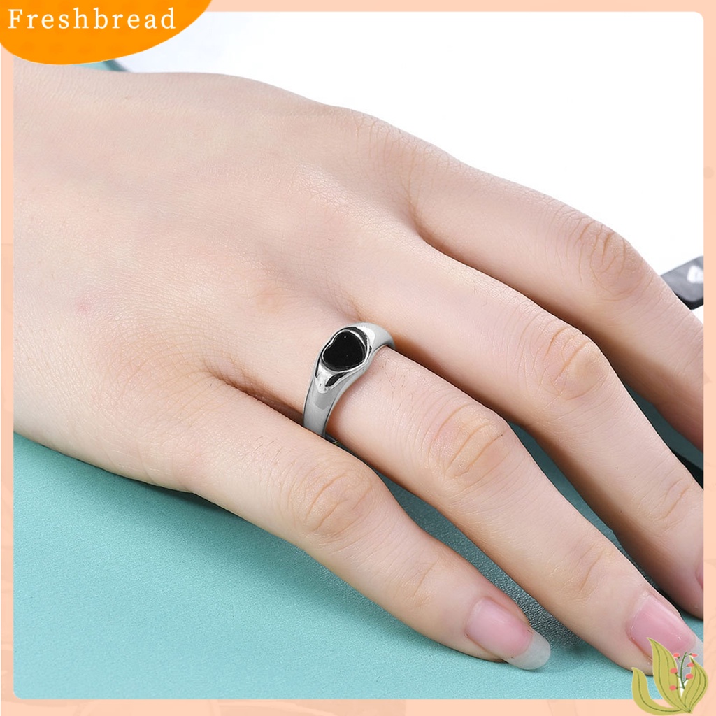 &lt; Freshbread &gt; Jari Cincin Electroplating Geometris Menawan Kilau Terang Tahan Aus Dekorasi Colorfast Wanita Pribadi Jantung Cincin Hadiah Valentine